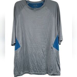 Reebok Men's Workout Jersey Short-Sleeve Tee Gray Athletic Clothing Gym Shirts